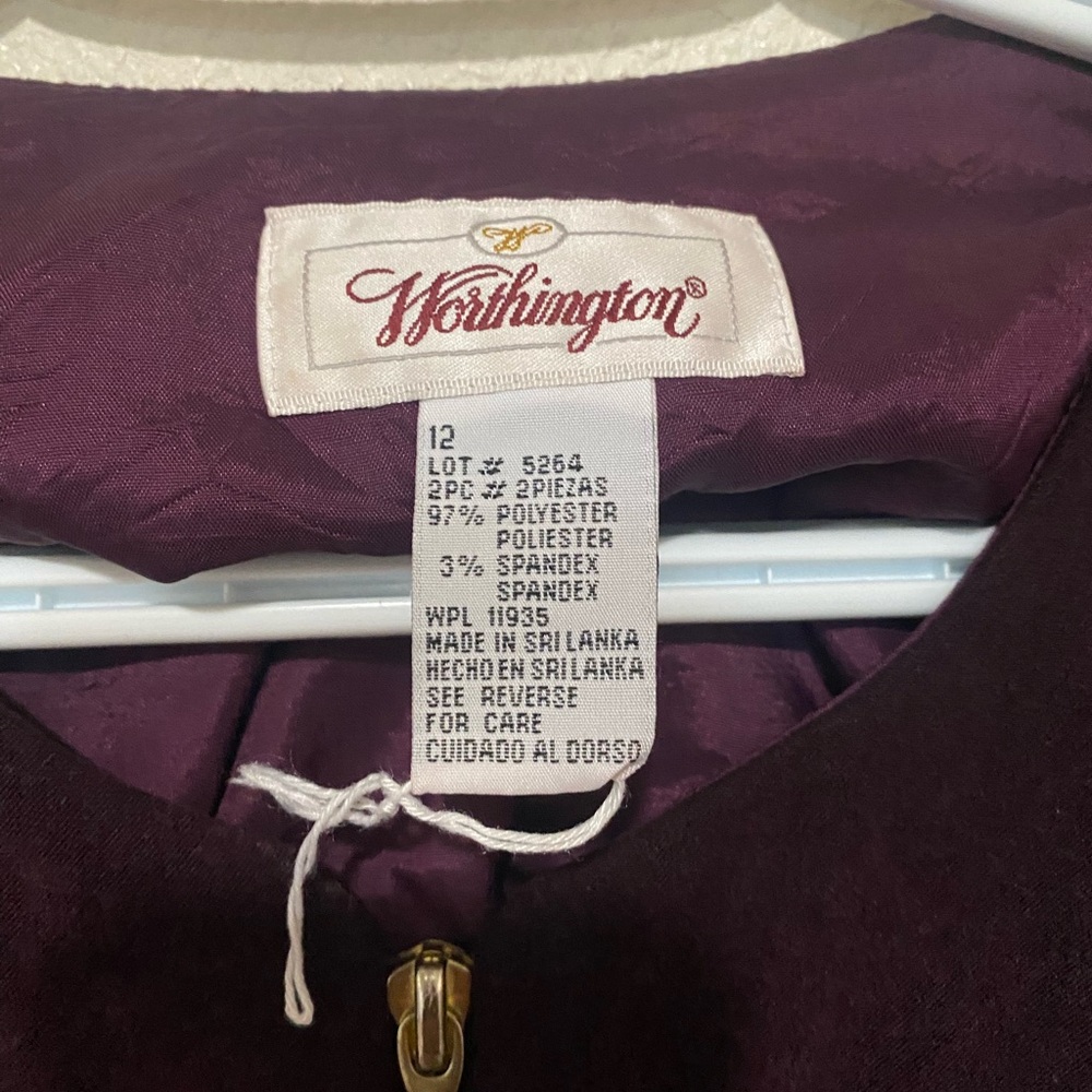 Worthington Deep Purple Blazer with Gold Accents - Picture 2 of 3